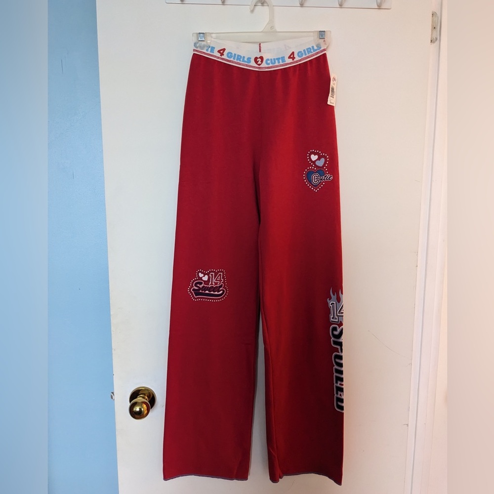 Rossy red joggers size large